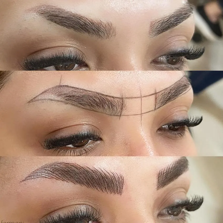 مراحل خدمات ابرو: اصلاح تاتو ابرو، طراحی و اجرای میکروبلیدینگ